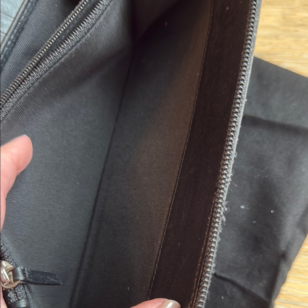 $995 CHANEL CC logo Black Caviar Leather XL  Large zip around Wallet bag clutch - Picture 9 of 13